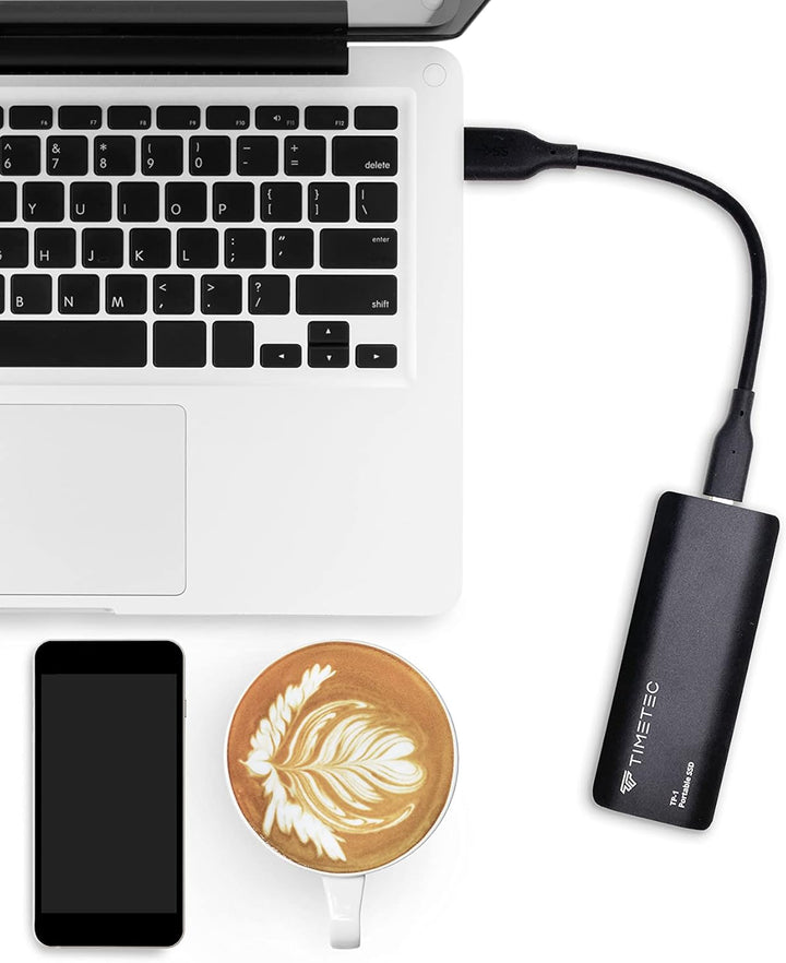 Timetec Tragbare Externe SSD USB 3.2 Gen2 USB-Typ C bis zu 550 MB/s ultradünnes Flash-Aluminium-Mini