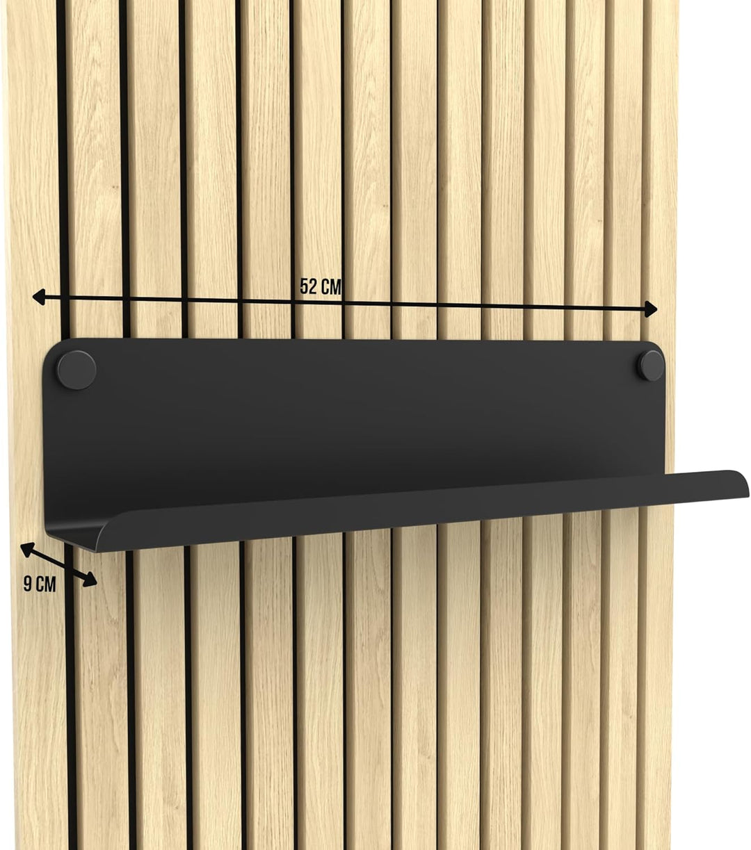 HOME LOVE Ablage für Akustikpaneele 52x9 cm – ohne Bohren | Regal für Paneele | Akustikpaneele Zubeh
