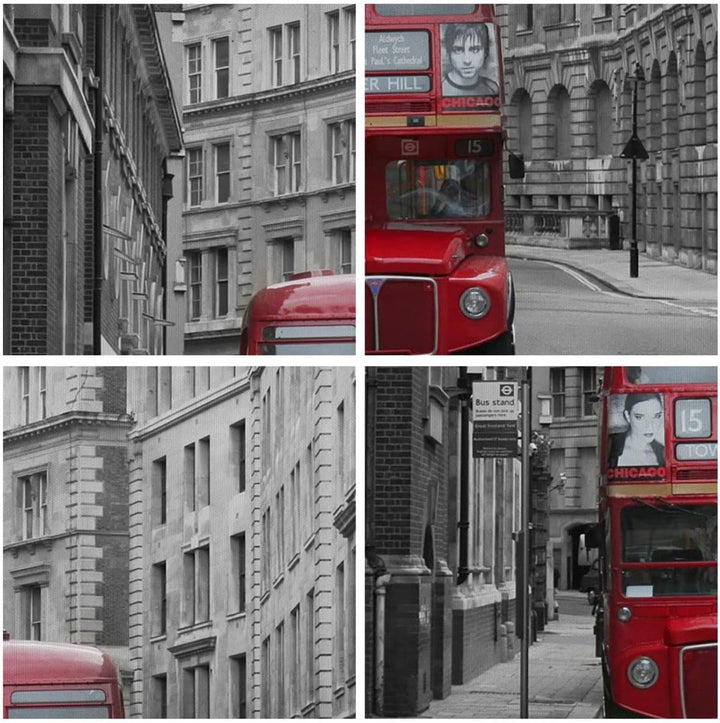 Panorama Bilder auf Leinwand 100x40cm Leinwandbild Bus england urlaub london Gross Wanddeko Bild Sch