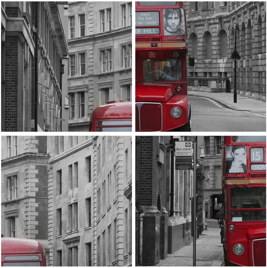 Wandbilder Dekoration Wohnzimmer Bus england urlaub london Panorama Bilder auf Leinwand 120x50cm Lei