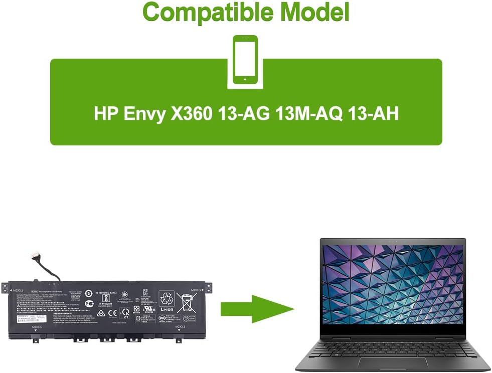 SwarKing Ersatz Akku Kompatibel mit KC04XL HP Envy X360 13-AG 13M-AQ 13-AH L08496-855 HSTNN-DB8P