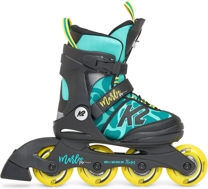 K2 Mädchen Marlee Pro Inline Skates M (EU: 32-37 / UK: 13-4 / US: 1-5) green - yellow, M (EU: 32-37