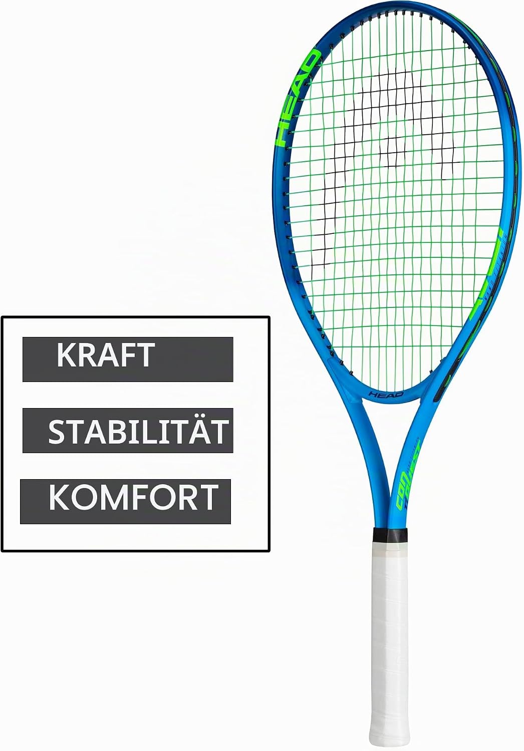 HEAD Ti. Conquest Tennis Racket - Pre-Strung Head Light Balance 27 Inch Racquet blau 4 1/4, blau 4 1