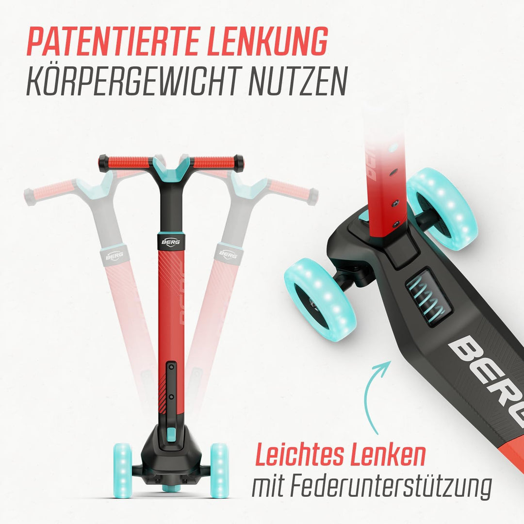 Kinderroller BERG Nexo, Kinderscooter ab 2 Jahre, Dreiradscooter, Höhenverstellbar, Faltbar Lenker,