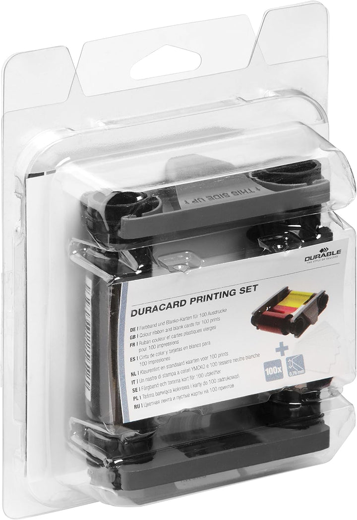 Durable Farbband und 100 Plastikkarten Duracard Printing Set, sortiert, 891300 Druckset, Druckset