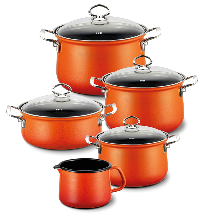 Riess, 0546-034, Spar-Set 5-teilig, NOUVELLE - CORALL, bestehend aus: Fleischtopf mit Glasdeckel 16,