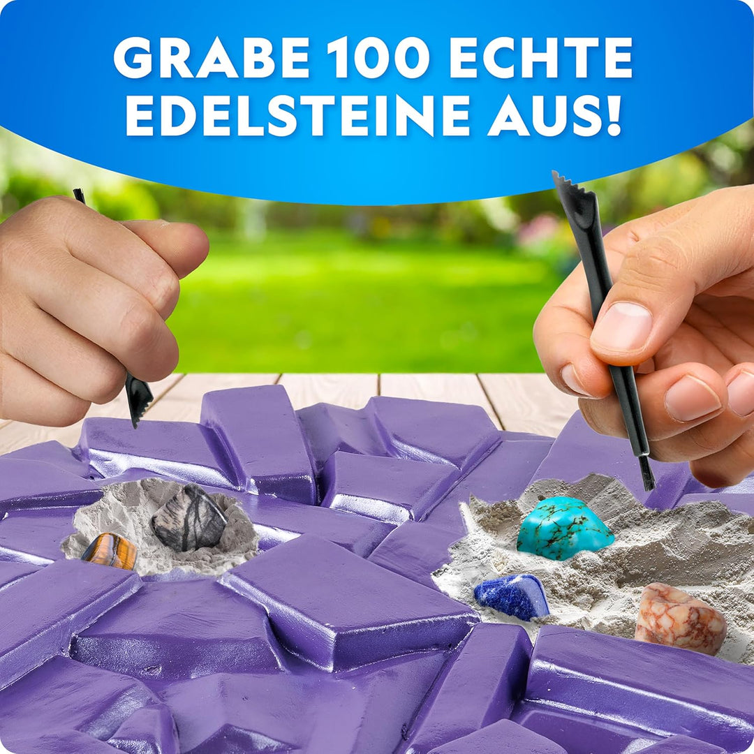 NATIONAL Geographic Riesiges Edelstein-Ausgrabungsset – 100 echte Edelsteine aus einem XXL-Ausgrabun