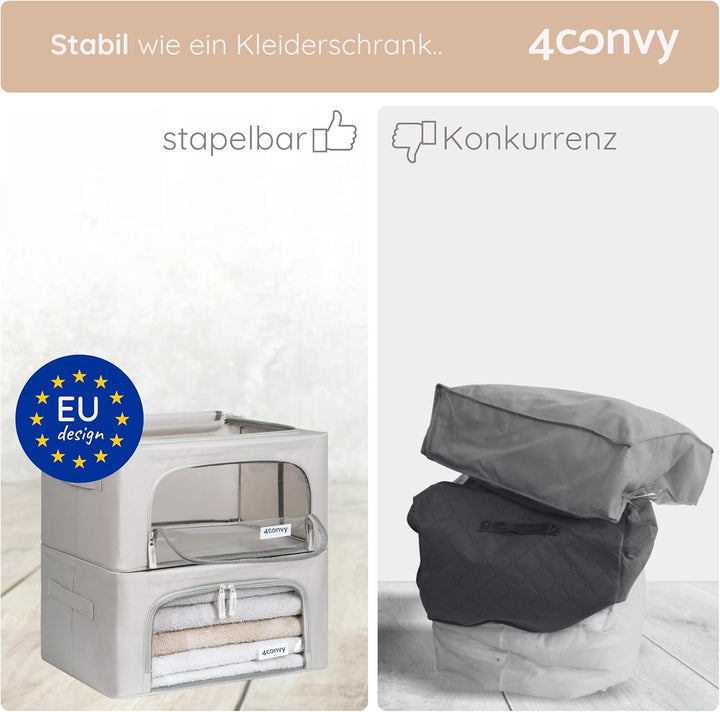 4CONVY Feste faltbare Kleideraufbewahrung Box mit Reissverschlüss - Aufbewahrungstasche für Bettdeck