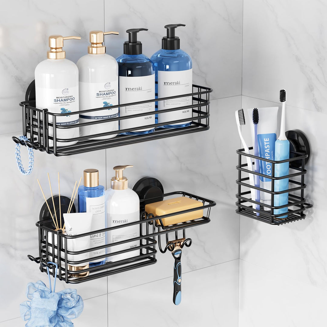 TAILI Duschablage Ohne Bohren Rostfreie Duschregale für die Dusche Grosse Kapazität Bad Organizer Oh