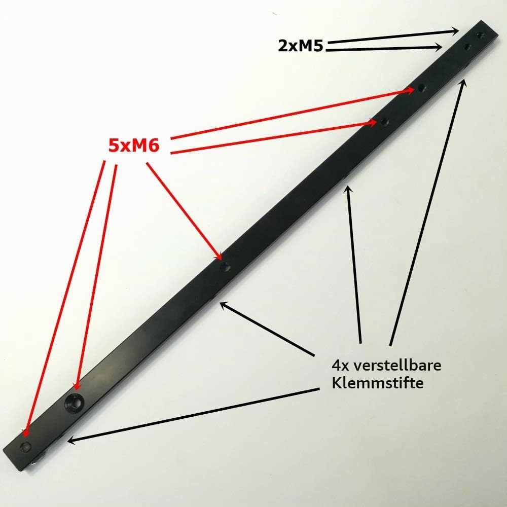 Führung für Bau von Schiebeschlitten für 19 mm Nuten; 457 mm lang