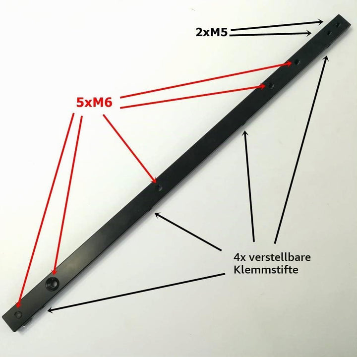 Führung für Bau von Schiebeschlitten für 19 mm Nuten; 457 mm lang