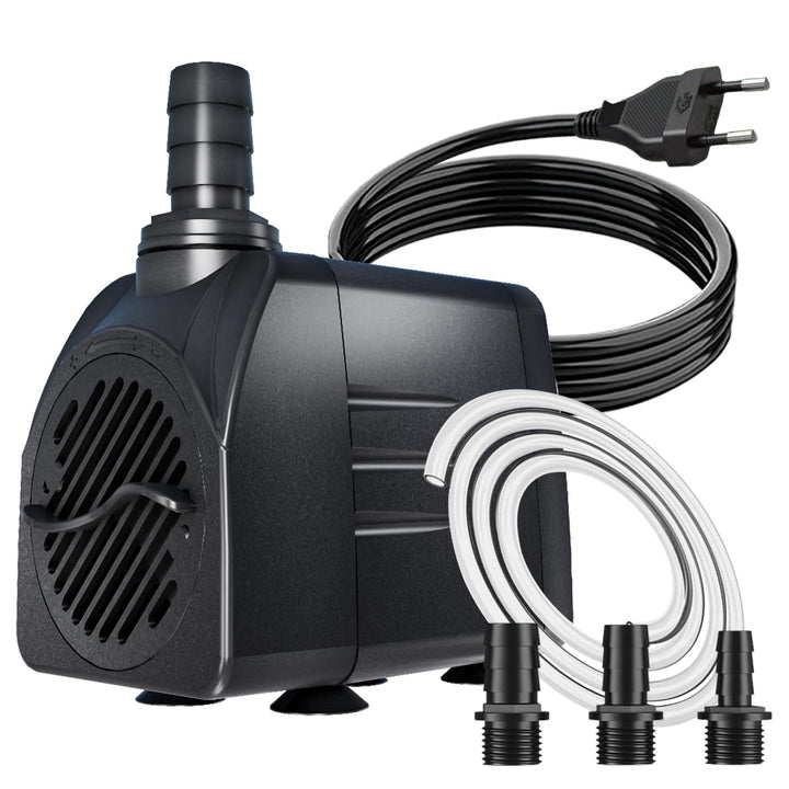 Knifel Springbrunnenpumpe 25W 1500L/H Teichpumpe Schutz vor überhitzung Funktion Ultra Leise Aquariu