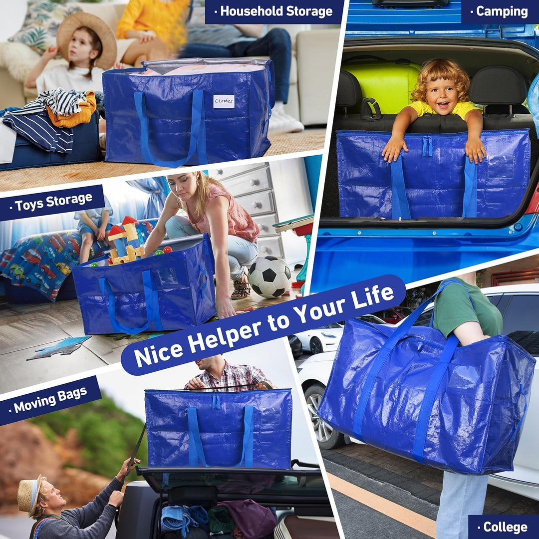 6er-Pack Transporttasche Königsblau, 84L Umzugstasche (69x27x45cm) - Strapazierfähige Umzugstaschen