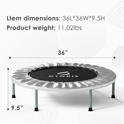 CLORIS 101,6 cm faltbares Fitness-Trampolin – maximale Belastung 220bl, Rebounder mit verstellbarem