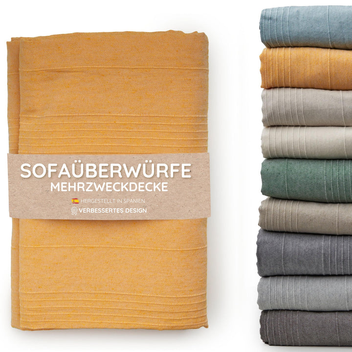 Jarapa Home Tagesdecke Baumwolle Wohndecke – Sofadecke Sofaüberwurf Bettüberwurf Überwurfdecke für S