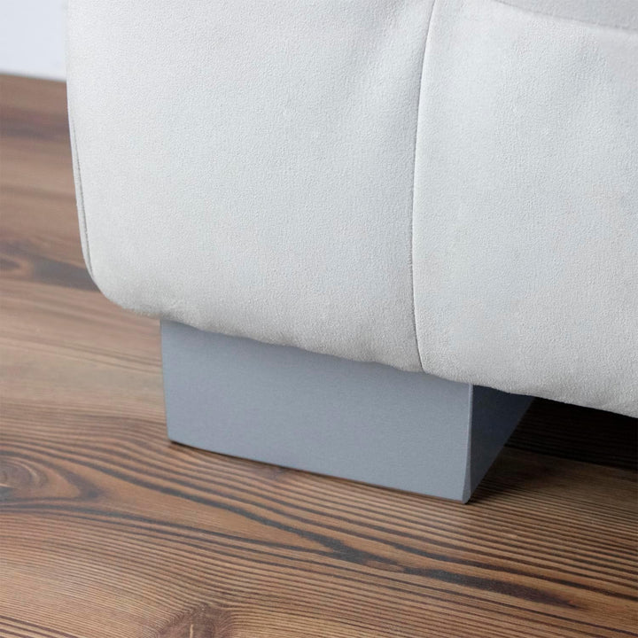 P17| 978 Set 4 Füsse + Schrauben | Satiniertes Silber | Höhe 6,5 cm - L. 16x14 cm | Beine für Sofas,