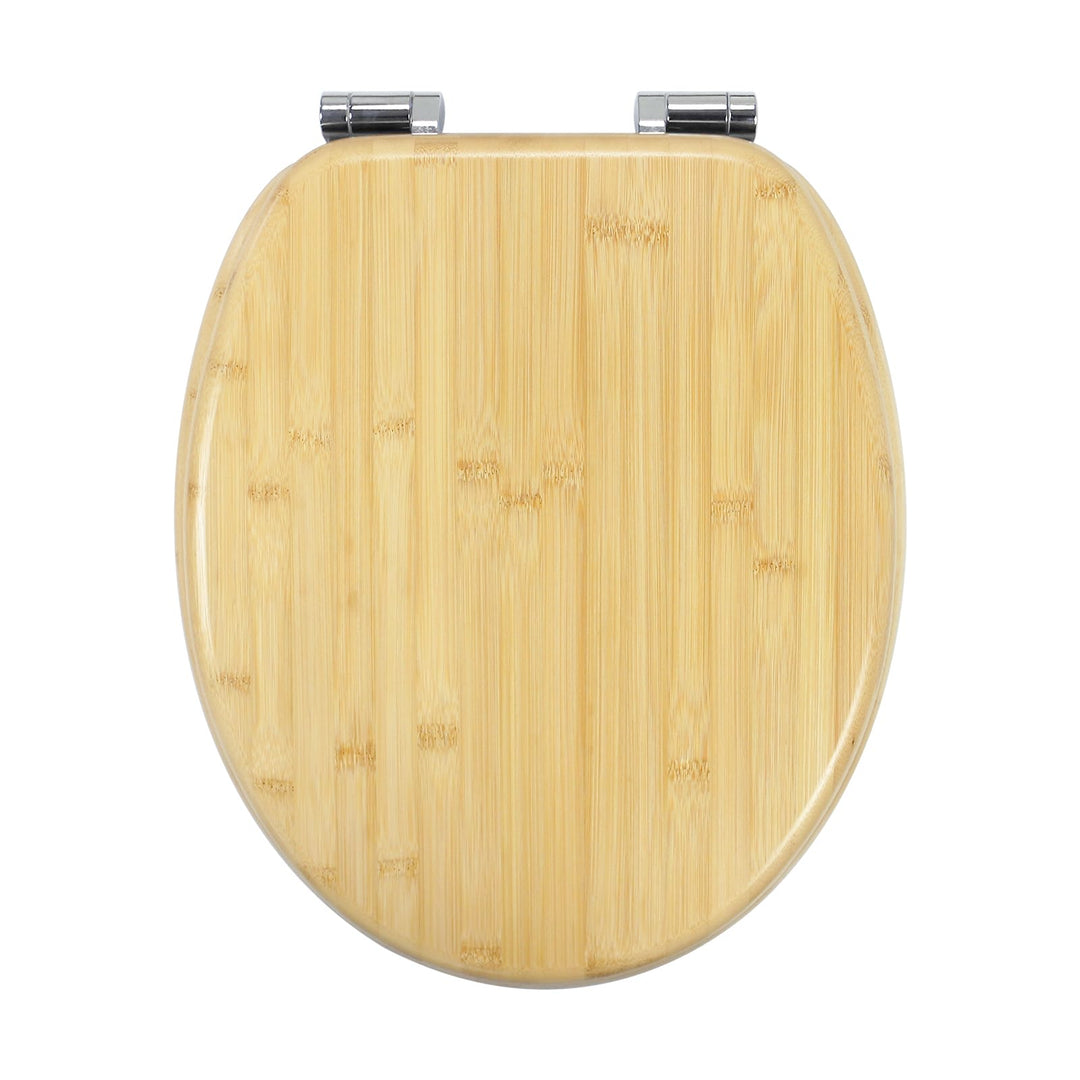 Bambus WC-Sitz mit Absenkautomatik, Toilettendeckel aus echtem Bambus, stabiler & nachhaltiger Toile