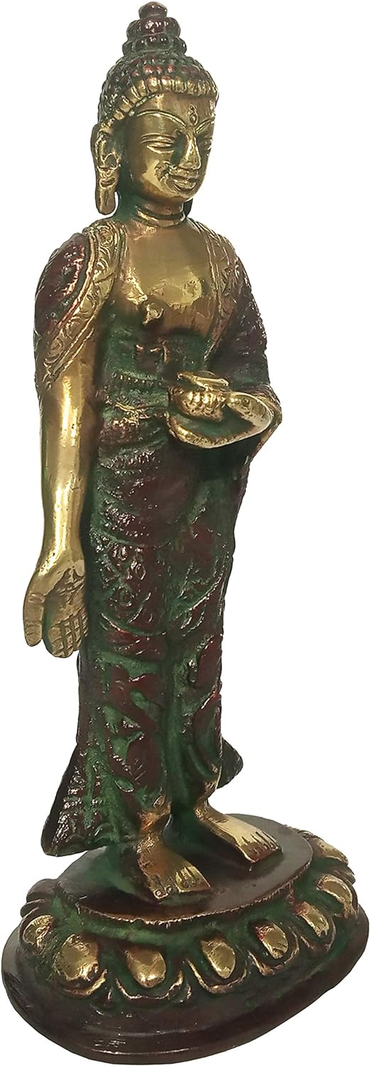 Purpledip Brass Idol 12159 Sammlerstück-Statue, stehend, Rotgold-Finish