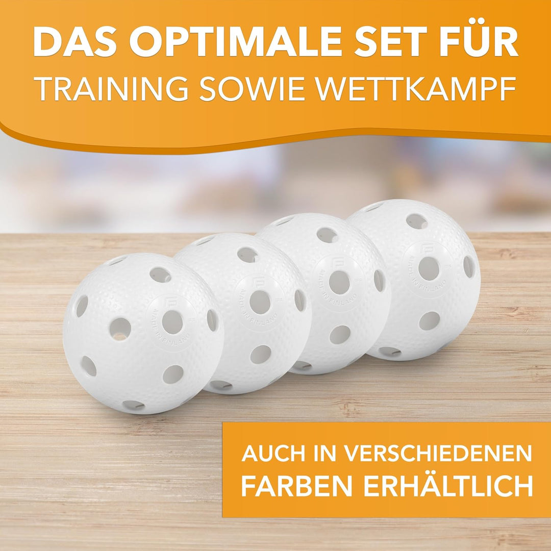 Fat Pipe | Floorball Unihockey Ball 24er Team Set | Fat Balls | Weiss | Wettkampfball Trainingsball