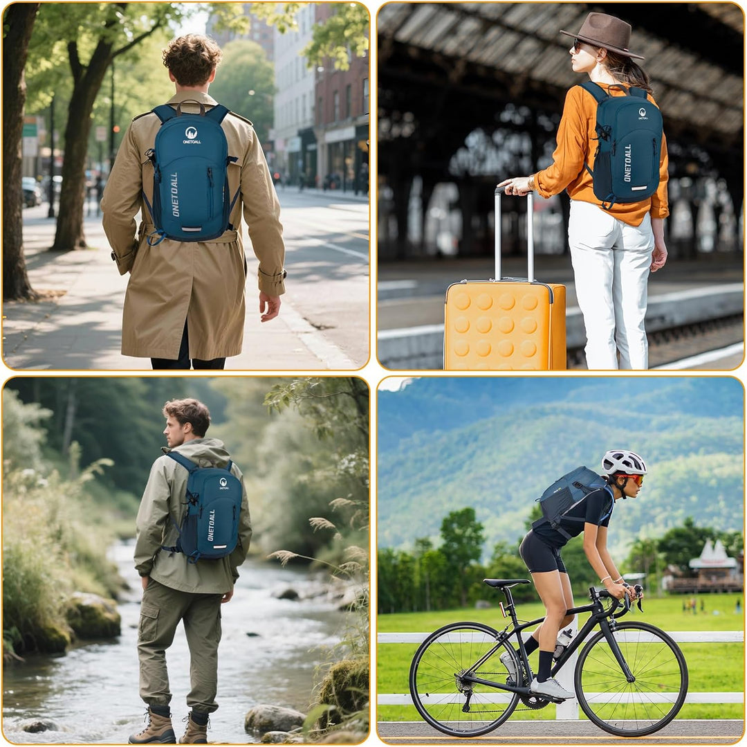 Diebstahlsicherer Wanderrucksack Damen 20L, Leichter Tagesrucksack Herren Klein, Wasserdichter Fahrr