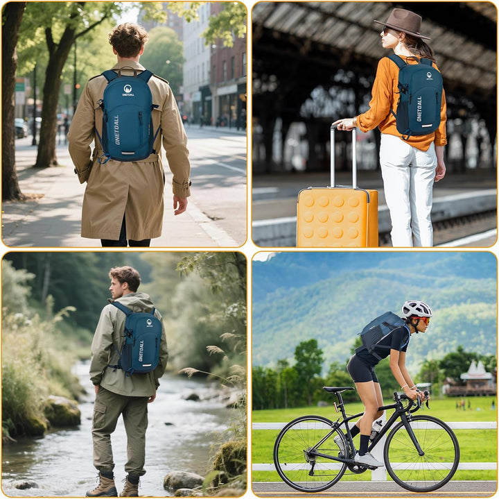 Diebstahlsicherer Wanderrucksack Damen 20L, Leichter Tagesrucksack Herren Klein, Wasserdichter Fahrr