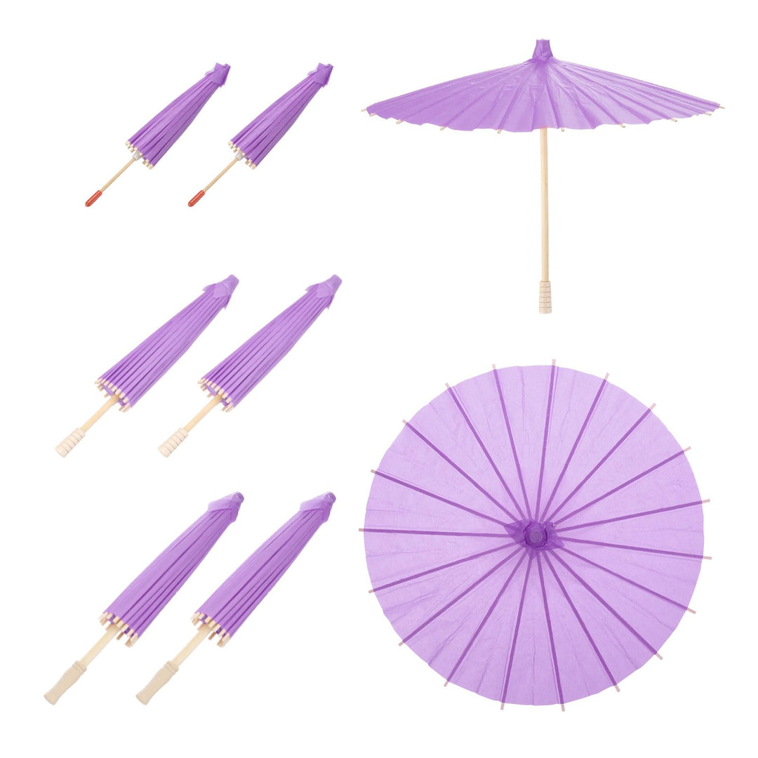 QUARKZMAN 6 Stück Papier-Schirme, 20cm/30cm/40cm Papier-Parasol-Schirm DIY Ölpapier-Mal-Schirme für