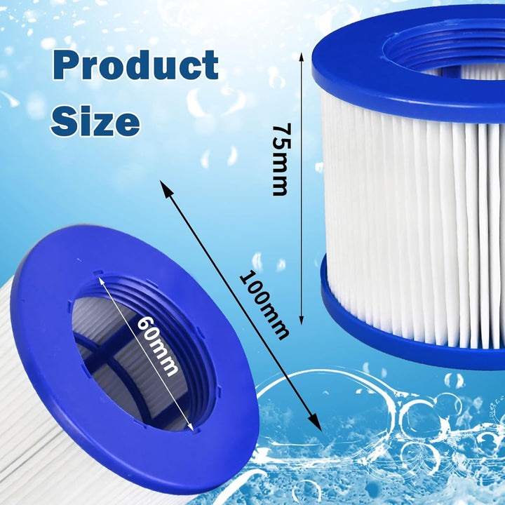 Filterkartuschen für aufblasbares Spa, Filter für Spa Zubehör Clever Spa Filter 75 * 100 mm Höhe 75
