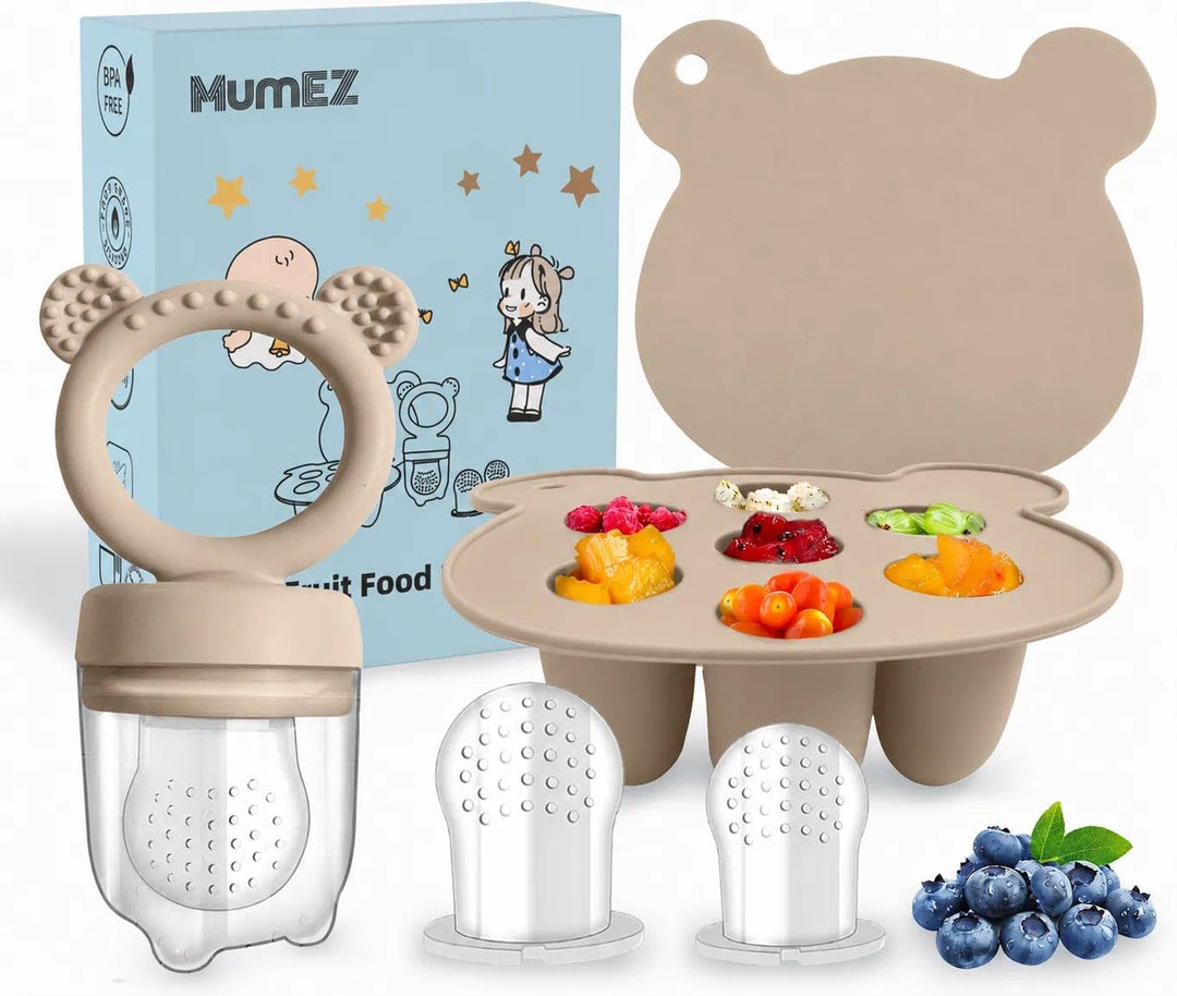 MumEZ Fruchtsauger Baby – Praktisches Futterset für Babynahrung, Einfaches Selbstfütterungsset für u