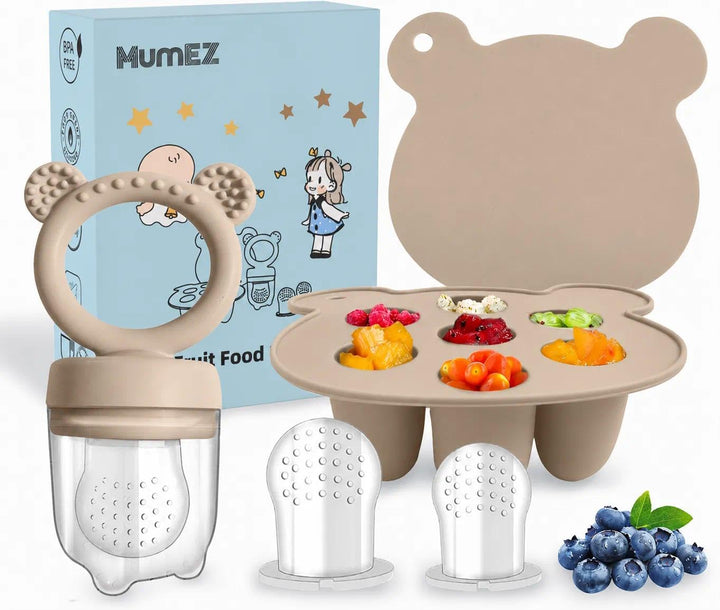 MumEZ Fruchtsauger Baby – Praktisches Futterset für Babynahrung, Einfaches Selbstfütterungsset für u