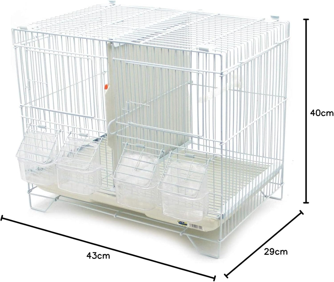 BPS Brutkäfig Vogelzuchtkäfig mit Futternapf Trinknapf Springbrunnen Eimer Grösse M/L (M: 43 x 29 x