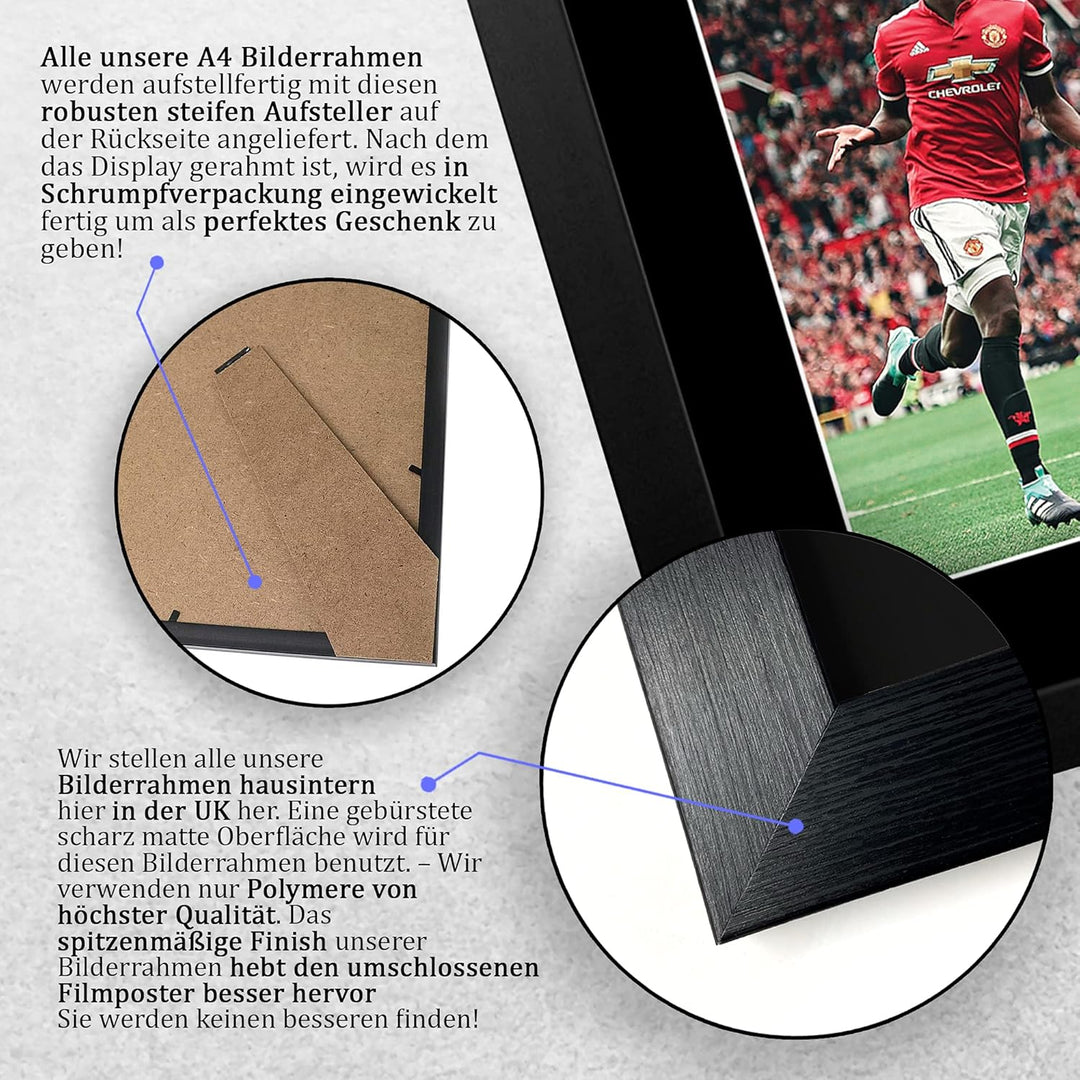 HWC Trading Paul Pogba A4 Gerahmte Signiert Gedruckt Autogramme Bild Druck-Fotoanzeige Geschenk Für