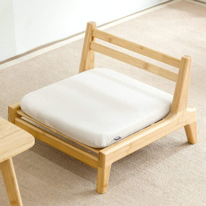 HUAWELL Bambus Bodenstuhl für Wohnzimmer Japanischer Tatami Stuhl mit Kissen Akzent-Möbel