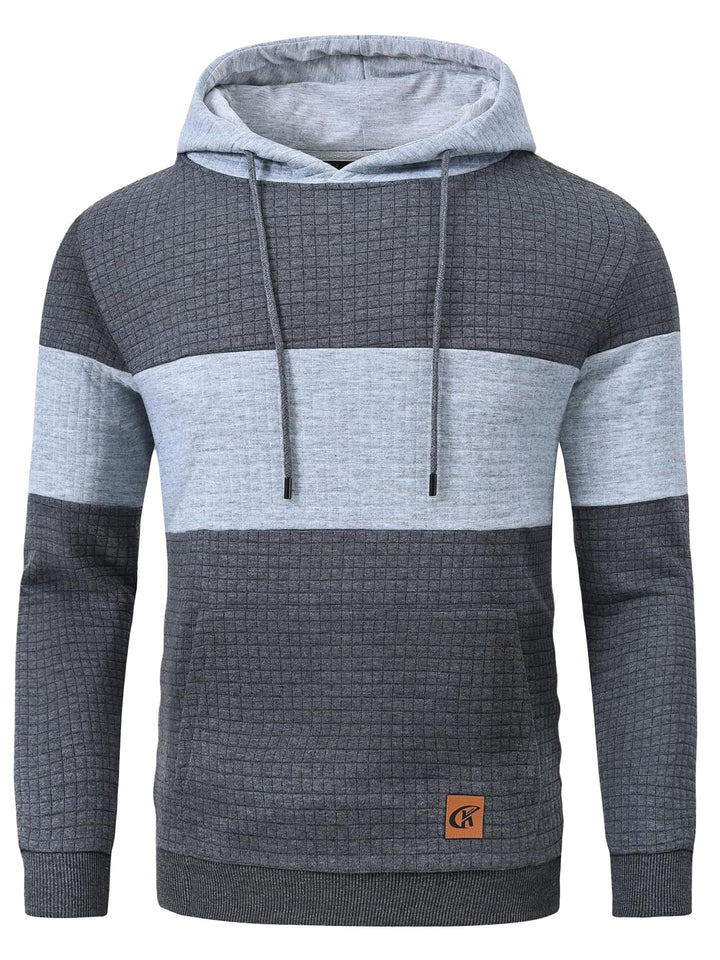 YuKaiChen Herren Pullover Herren Patchwork Hoodie Langarm Jacquard Kaputzenpullover Farbblock Sweats