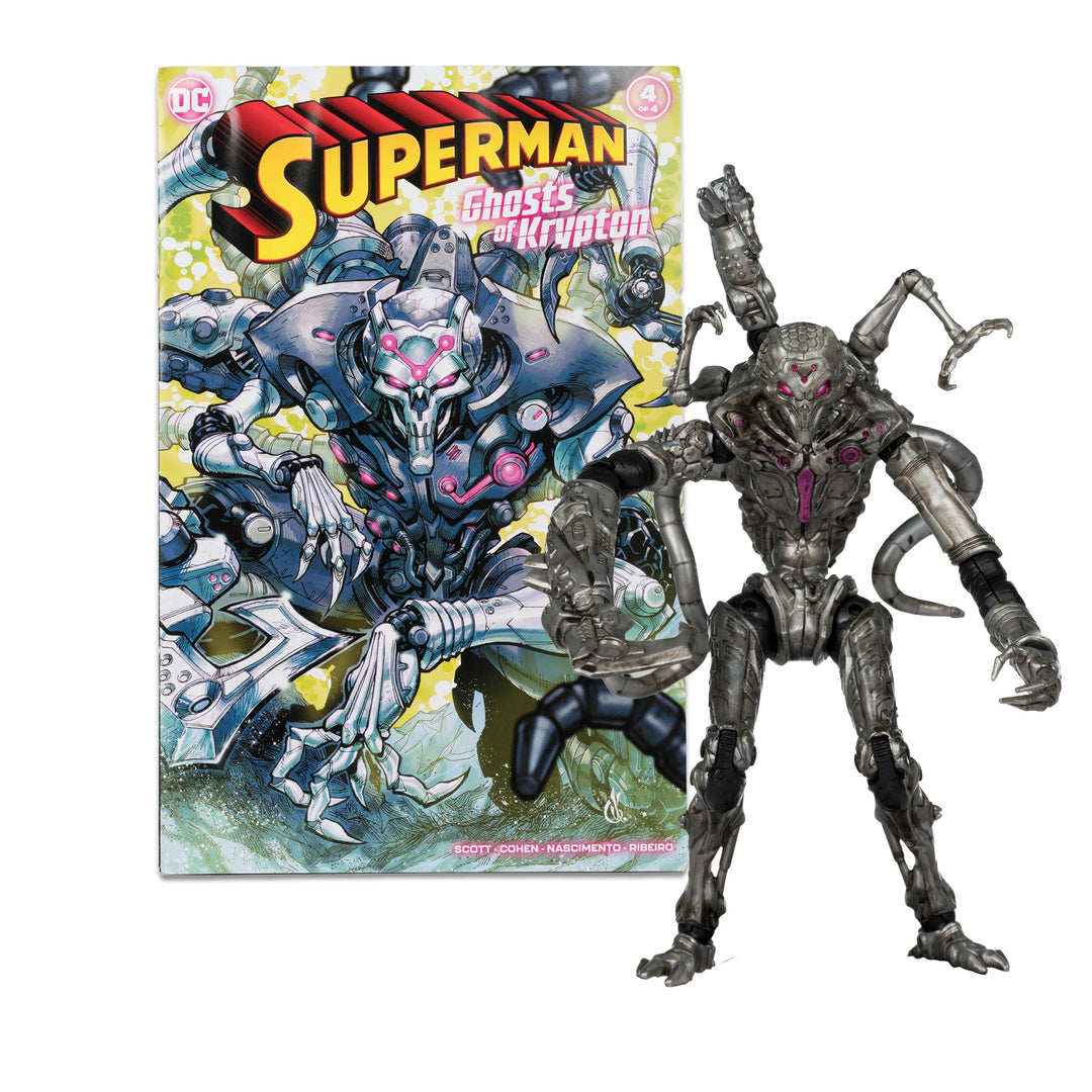 DC Direct Superman Wave 5 Brainiac 18 cm Actionfigur (Gold Label) mit Comicbuch | Premium Sammlerstü