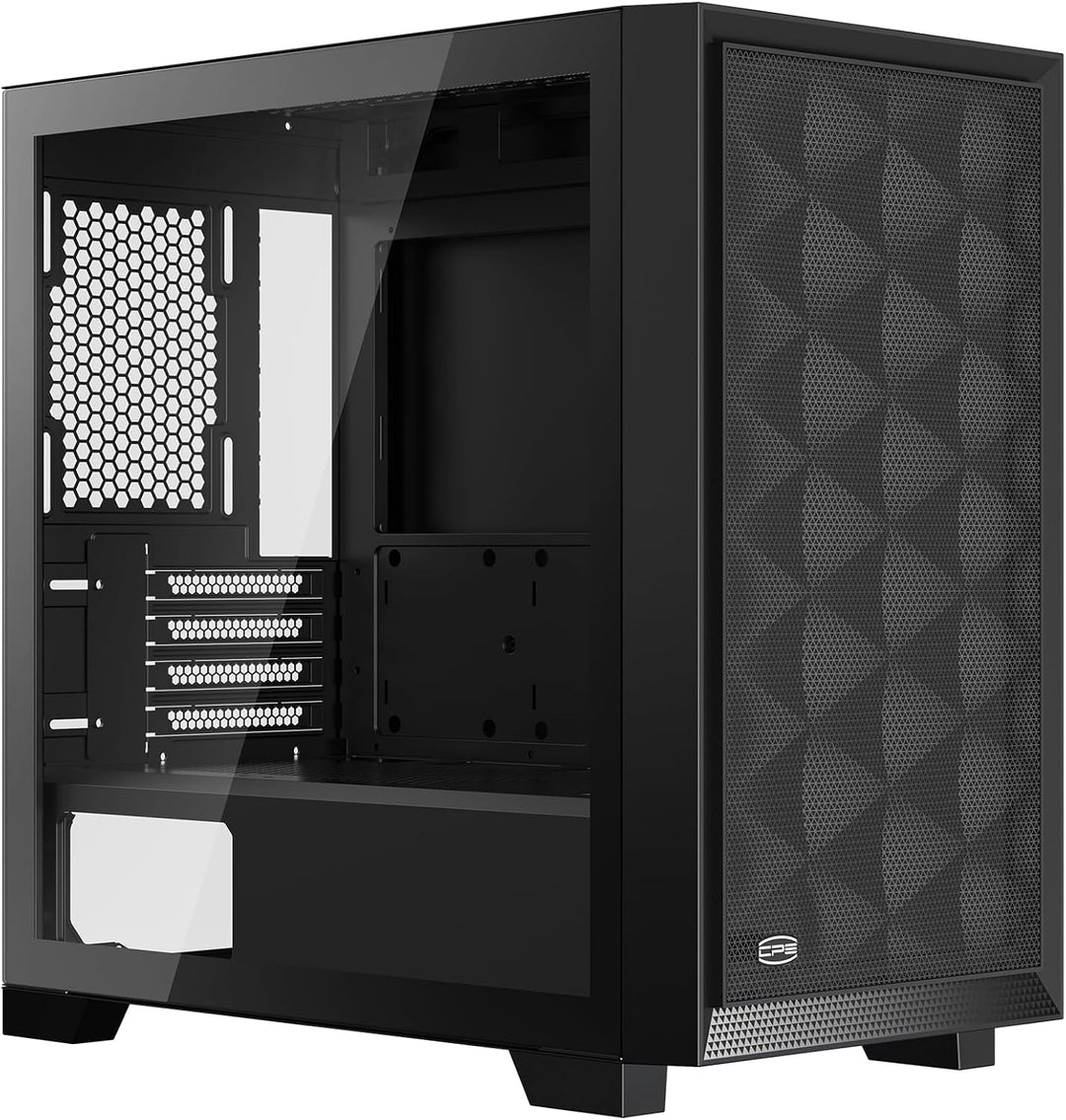 PCCOOLER CPS C3D310 M-ATX PC-Gehäuse mit Glasfenster, 2X 120mm ARGB-Lüfter, unterstützt 240/280mm Wa