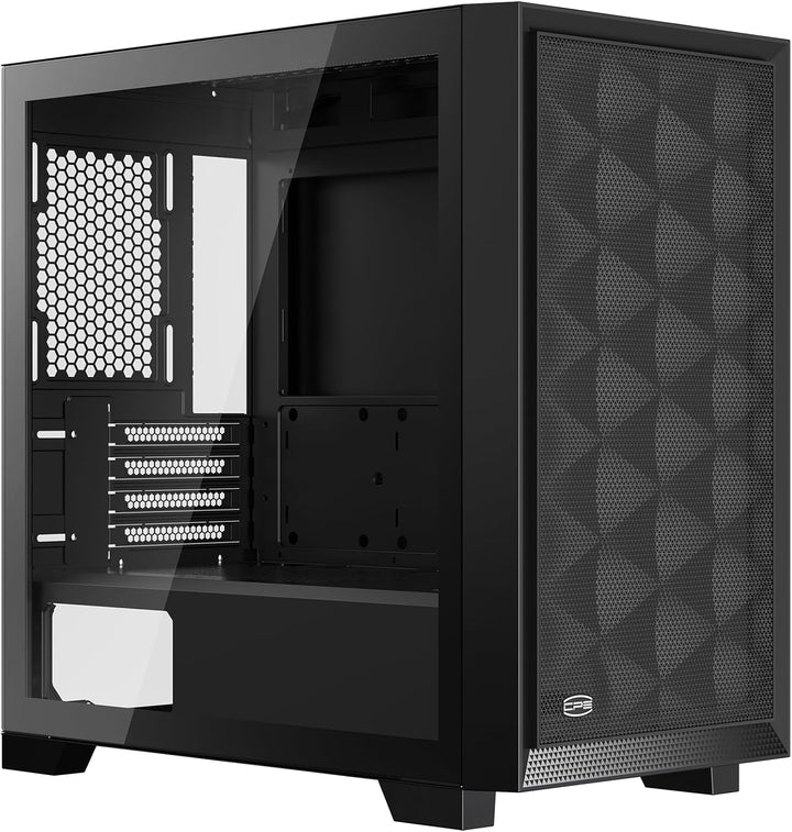 PCCOOLER CPS C3D310 M-ATX PC-Gehäuse mit Glasfenster, 2X 120mm ARGB-Lüfter, unterstützt 240/280mm Wa