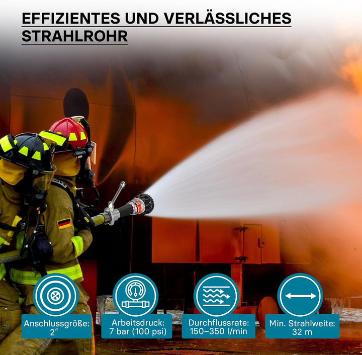 C Mehrzweckstrahlrohr für THW & Feuerwehr, C Kupplung mit stufenloser Sprühstrahlverstellung