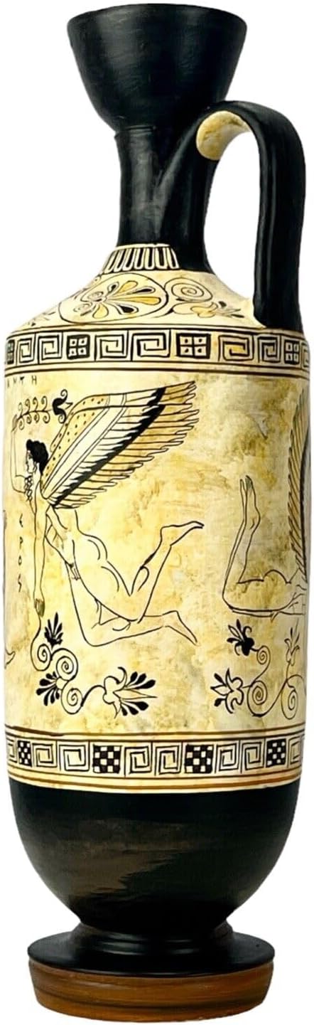 Atalanta Lekythos EROS Vase, Götter der Liebe, antike, griechische Keramik, Kopie