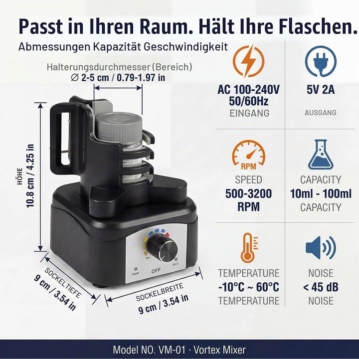 Mini-Wirbelmischer, 500–3200 U/min, einstellbare Geschwindigkeit, Farbmischer, freihändiges Farbmisc