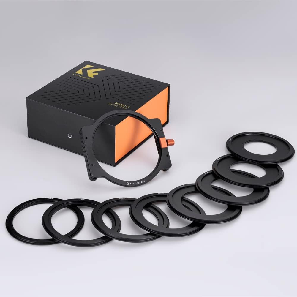K&F Concept Nano-X Filterhalter Kit Rechteck-Filterhaltersystem(inkl.8er Filter Adapterringe), Filte