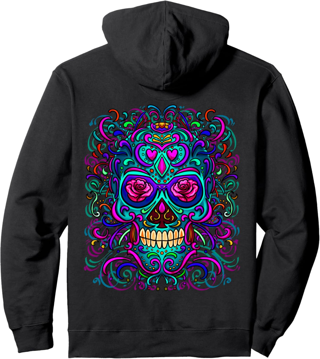 Zuckerschädel Grafik Pullover Hoodie