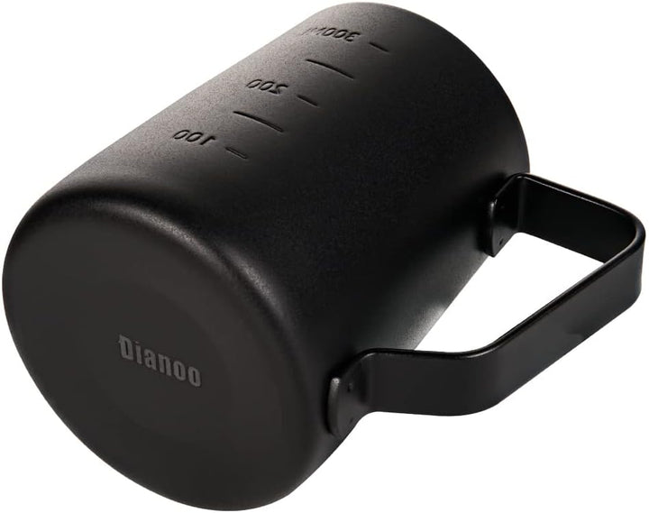 Dianoo Espresso Dampfkrug 350ml, Milchaufschäumkrug Edelstahl mit Messung, Milchaufschäumbecher, Kaf