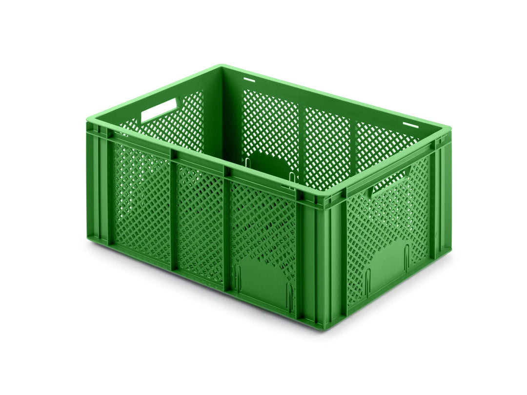 aidB Obst- & Gemüsekasten, 600x400x274 mm, robuster Obstkasten, stapelbarer Gemüsekasten in Grün aus