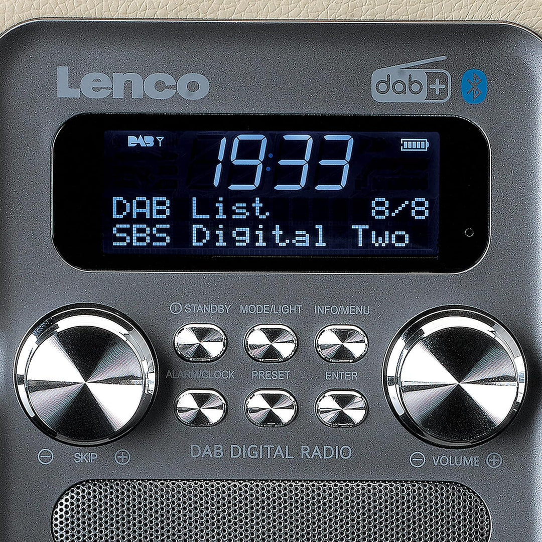 Lenco PDR-051 Tragbares DAB+ Retro Radio - PLL FM Radio mit Bluetooth - Integrierter Akku - 1800mAh
