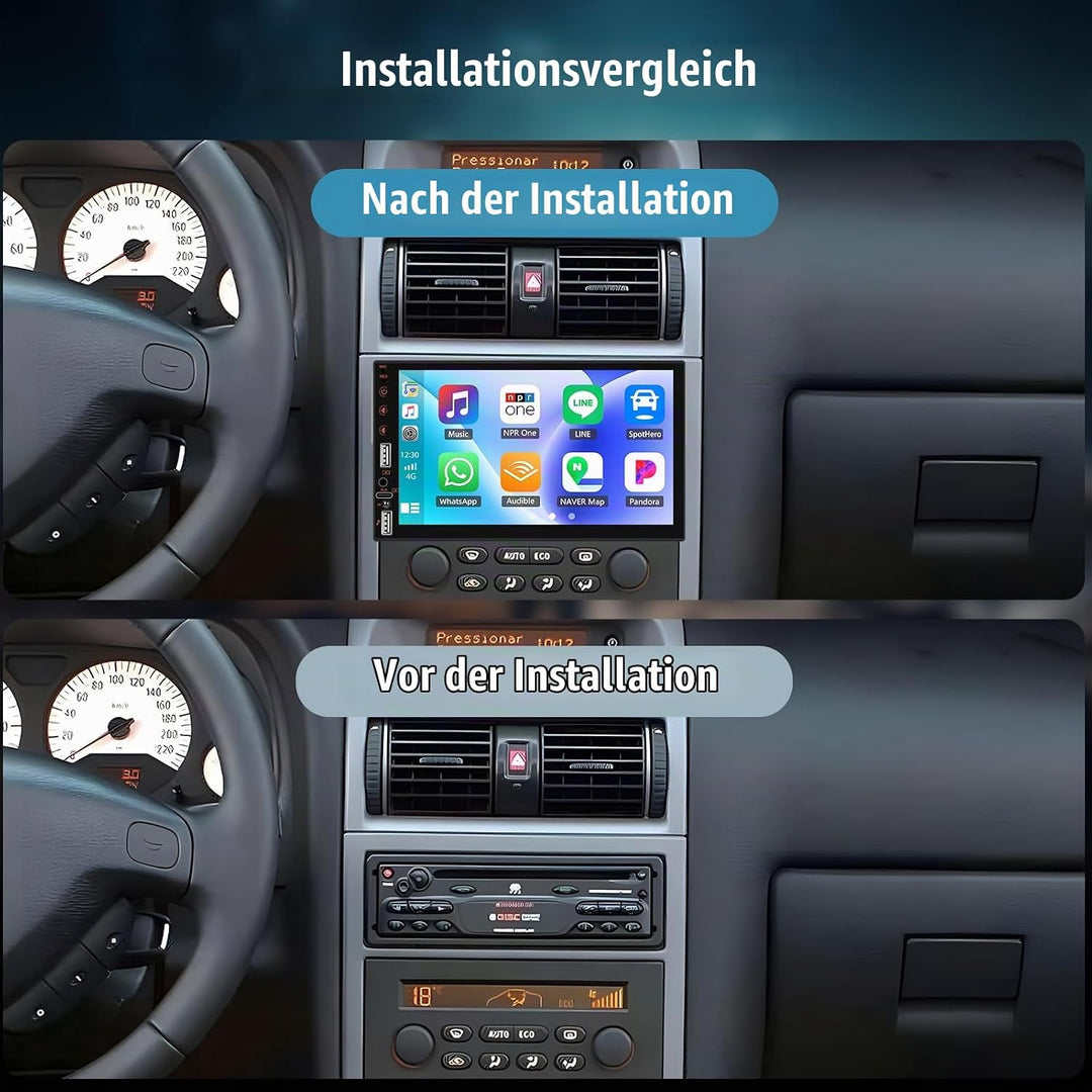 CAMECHO 7 Zoll HD Touchscreen Autoradio mit Drahtlos CarPlay Android Auto,1 Din Carplay Radio mit Bl