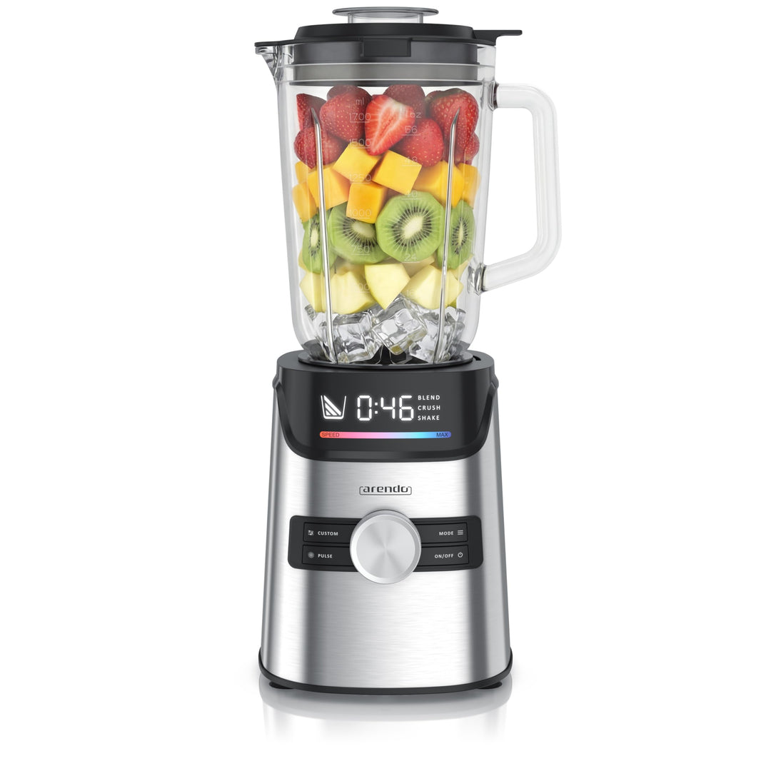 Arendo – Standmixer Glas 1400 W – Hochleistungsmixer - 1,7 L Fassungsvermögen – Mixbehälter aus Glas