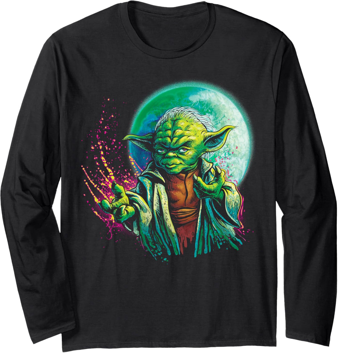 Star Wars Yoda Using The Force Portrait Langarmshirt