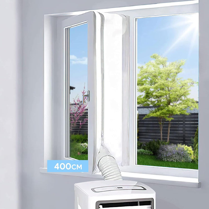 EGNBU 400CM Fensterabdichtung für Mobile Klimageräte, Klimaanlagen, Wäschetrockner, Ablufttrockner,
