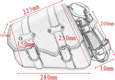 Motorrad Satteltaschen Leder PU wasserdichte Motorrad Side Gepäck Werkzeugtasche - Schwarz (Linke Se