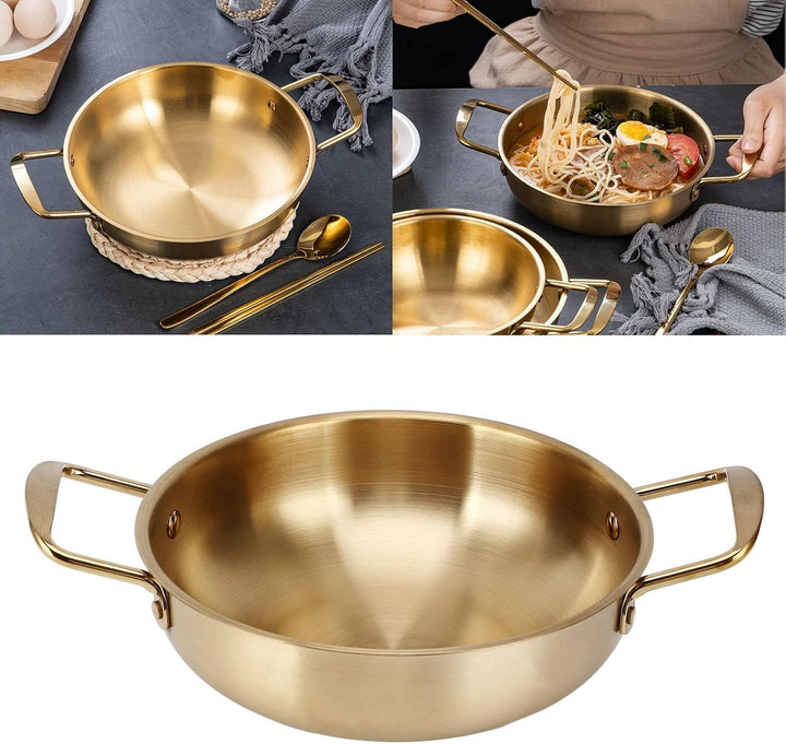 Gold Koreanischer Ramen-Topf, Edelstahl-Nudel-tragbare Küche Zum Kochen von Schnellen Nudeln, Allumi